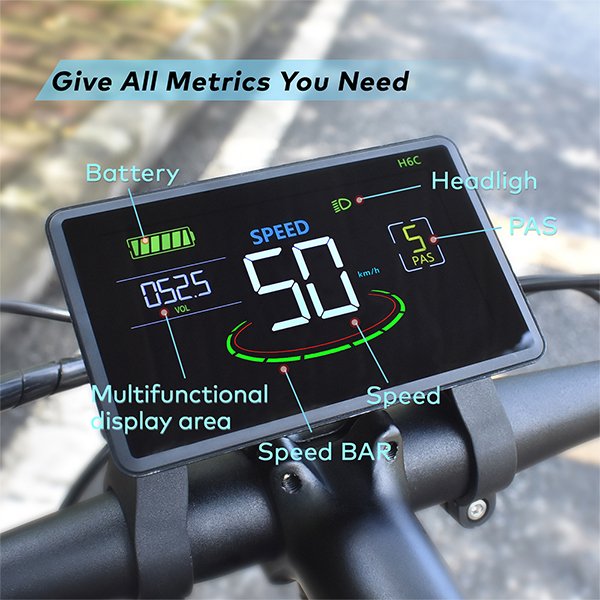 Haytrix H6C E-Bike Display | UART No.2, Adjustable Speed Limit with Code &  KillSwitch